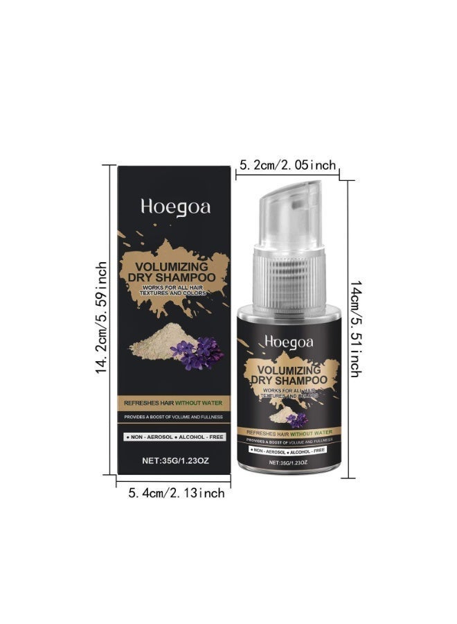 Hoegoa Dry Shampoo Powder, Natural Ingredients Volumizing Dry Shampo Spray, With Rosmarinus And Mentha, Keep Your Scalp Balanced, More Refreshed And Comfortable, 35g/1.23oz - Image 5