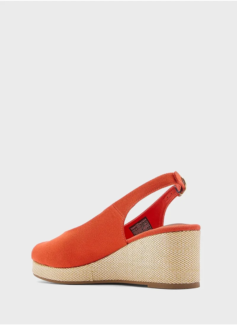 TOMMY HILFIGER MID WEDGE SLINGBACK ESPADRILLES