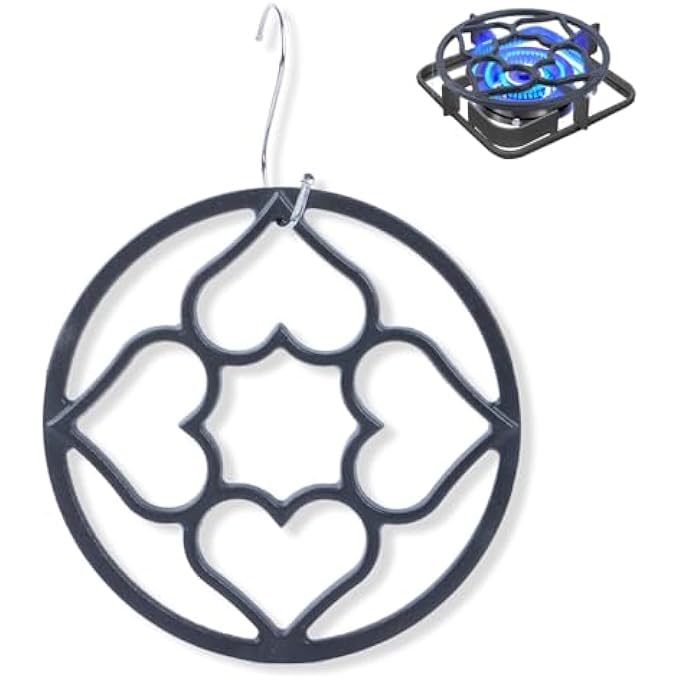 KASTWAVE Cast Iron Gas Ring Reducer Non Slip Wok Support Ring Stand Rack For Gas Stove Espresso Maker Coffee Moka Pot Cast Iron Trivet For Hot Pans 19Cm - Image 2