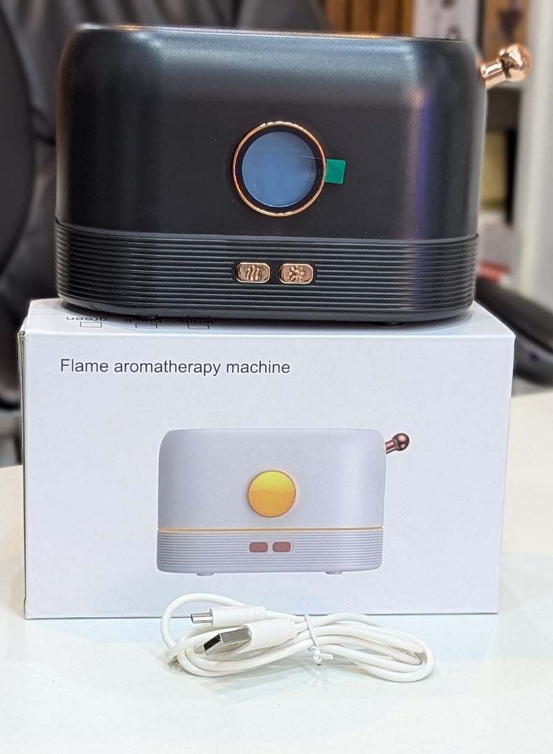 Essential Oil Diffuser Simulation Flame Diffuser with 3 Ambient Light Settings Cool Mist Air Humidifier 200ml Aromatherapy Diffuser for Home Large Room Bedroom Office Black - Image 1