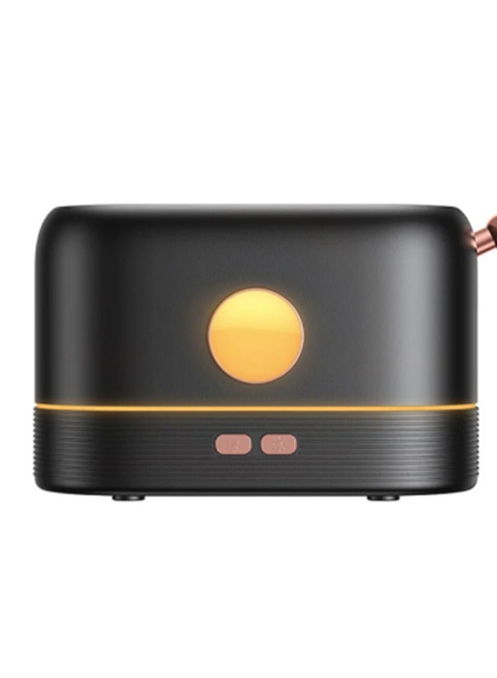 Essential Oil Diffuser Simulation Flame Diffuser with 3 Ambient Light Settings Cool Mist Air Humidifier 200ml Aromatherapy Diffuser for Home Large Room Bedroom Office Black - Image 3