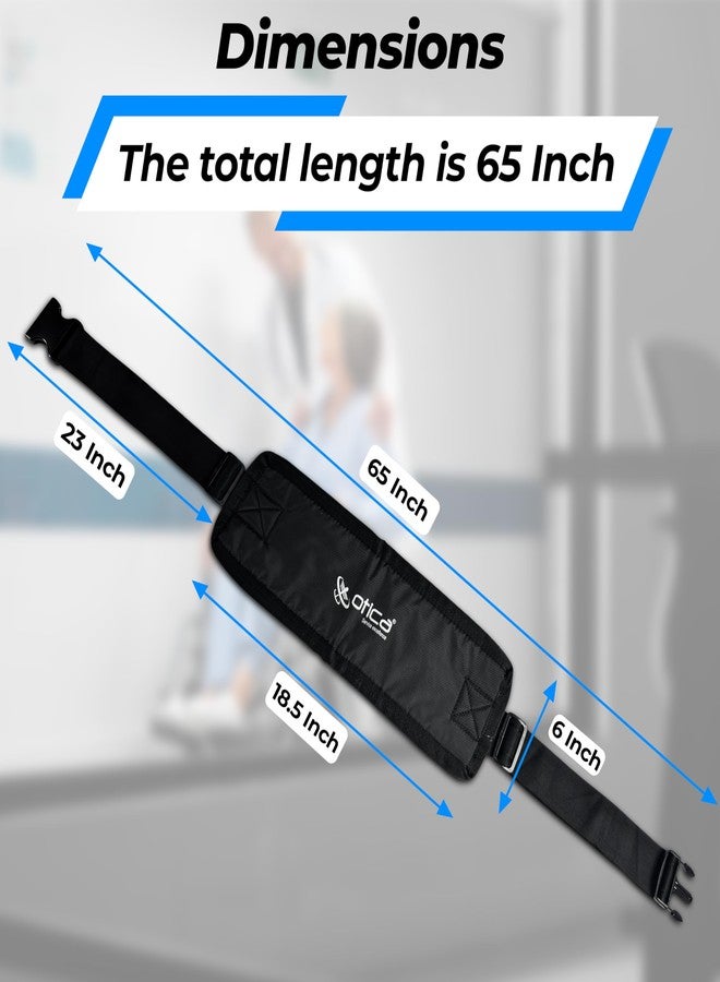OTICA Wheelchair Safety Belt, Adjustable Length - Black Anti-Slip and Anti-Fall Wheelchair Strap Seat Belt, Extra Long Size-Suitable for Obese People (Black, Wheelchair Safety Belt With Pad) - Image 4