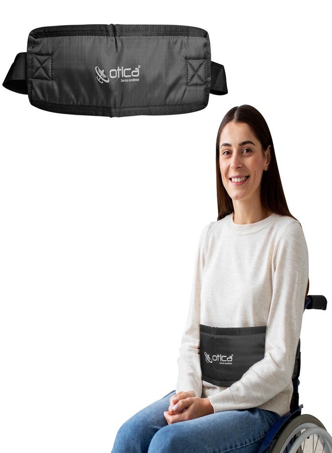 OTICA Wheelchair Safety Belt, Adjustable Length - Black Anti-Slip and Anti-Fall Wheelchair Strap Seat Belt, Extra Long Size-Suitable for Obese People (Black, Wheelchair Safety Belt With Pad) - Image 1