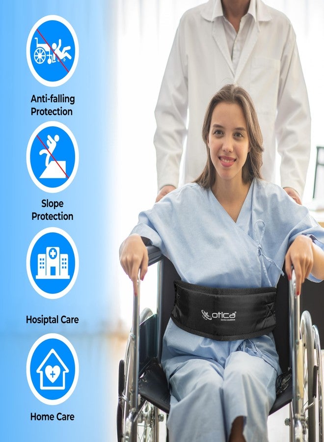 OTICA Wheelchair Safety Belt, Adjustable Length - Black Anti-Slip and Anti-Fall Wheelchair Strap Seat Belt, Extra Long Size-Suitable for Obese People (Black, Wheelchair Safety Belt With Pad) - Image 5