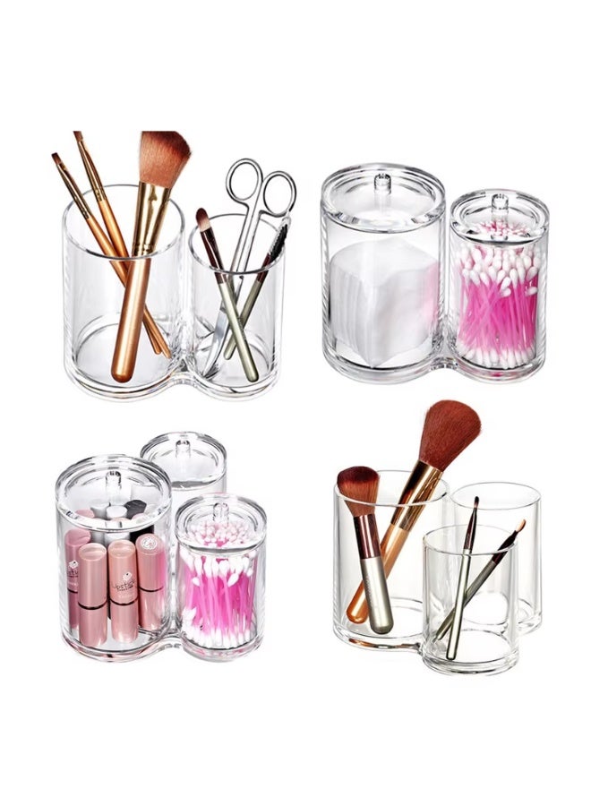 3 مساحات تخزين متصلة مصنوعة من الاكريليك بنسبة 100% لحمل البراعم والكرات - منظم مكياج لتخزين مستحضرات التجميل - ملحقات الحمام - Image 3
