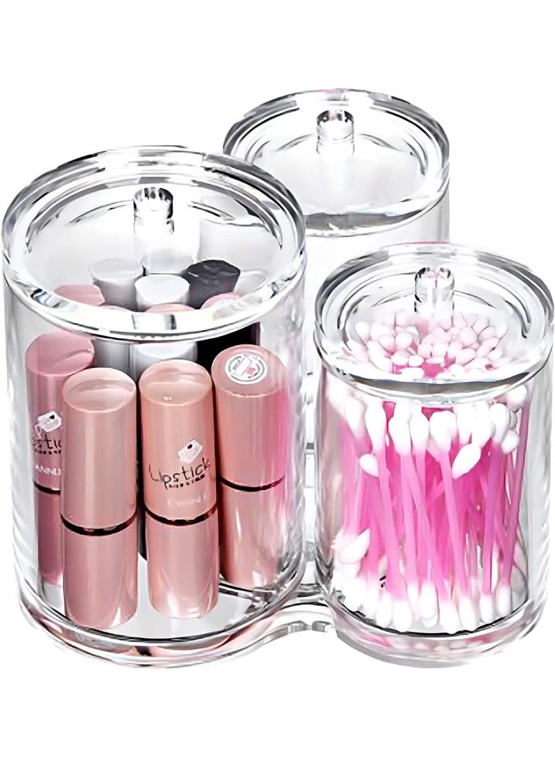 3 مساحات تخزين متصلة مصنوعة من الاكريليك بنسبة 100% لحمل البراعم والكرات - منظم مكياج لتخزين مستحضرات التجميل - ملحقات الحمام - Image 1