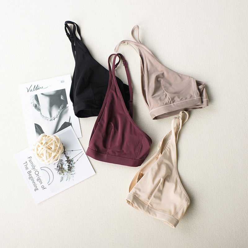 Wire-Free French Triangle Cup Bra with Light Padding - Image 2