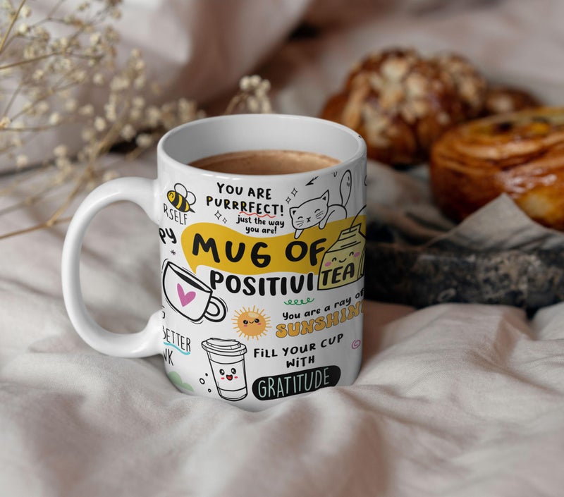 Gift Arcadia Daily Affirmation & Motivation Mug with Keychain | Ceramic White Coffee Mug Gift for Encouragement | Microwave Safe | Mugs for Coffee | for Hot & Cold Beverages | 330 ml Set of 1 - Image 5