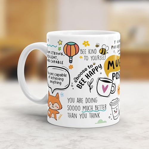 Gift Arcadia Daily Affirmation & Motivation Mug with Keychain | Ceramic White Coffee Mug Gift for Encouragement | Microwave Safe | Mugs for Coffee | for Hot & Cold Beverages | 330 ml Set of 1 - Image 4
