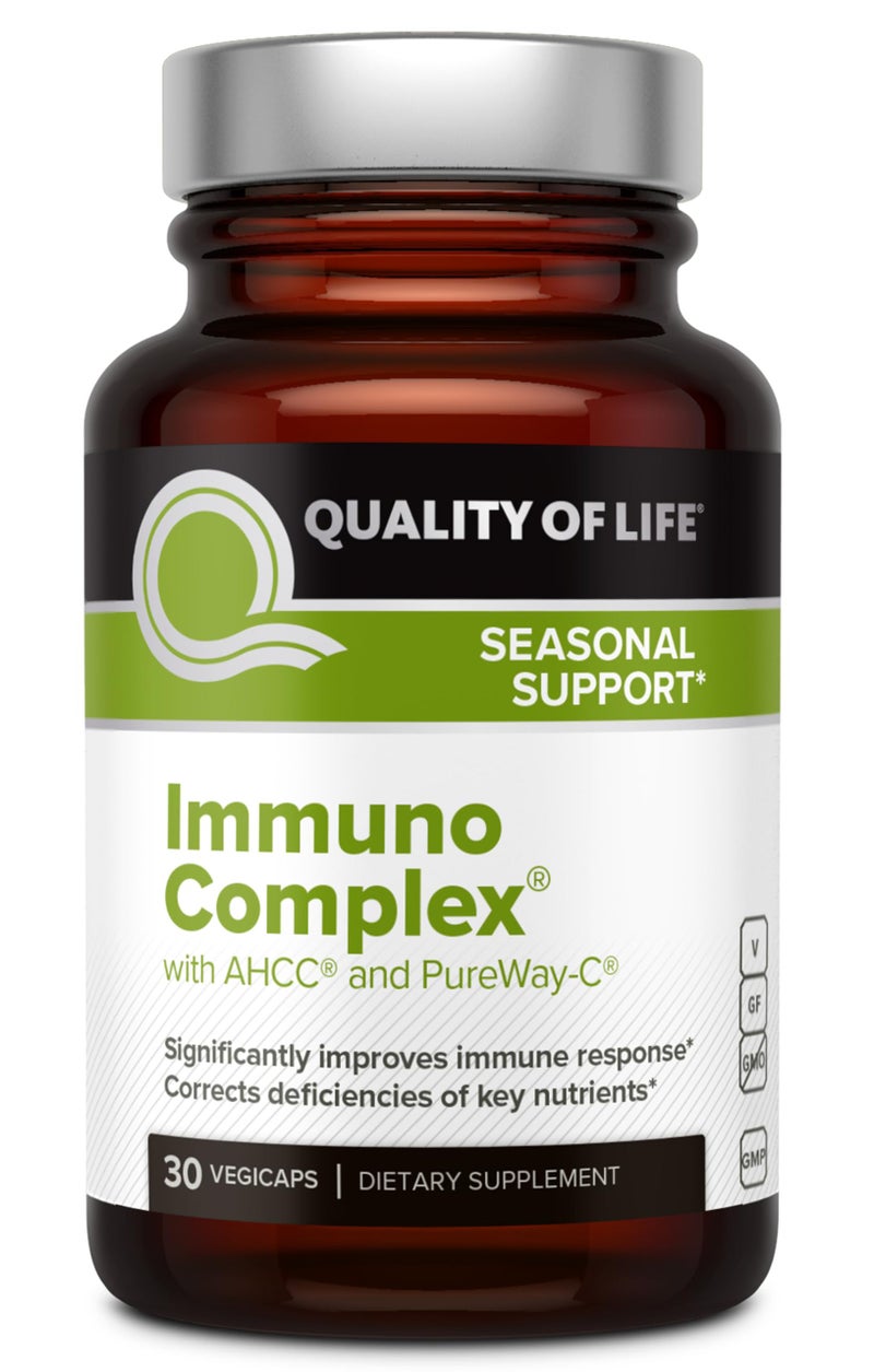 Quality of Life مجمع AHCC المتميز من جودة الحياة - ImmunoComplex يشمل مستخلص فطر AHCC، فيتامين C، فيتامين D3، النحاس، الزنك - Image 1