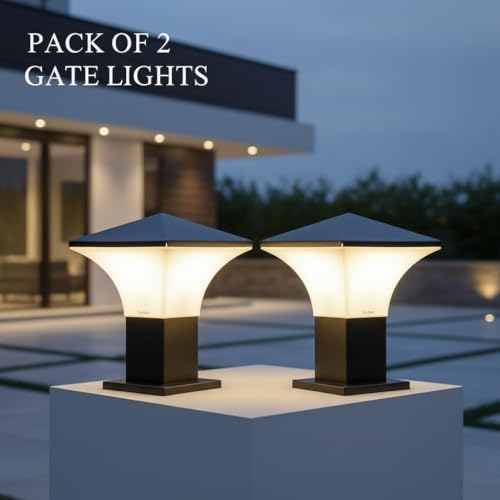 Lyse Decor gate Lights for Outdoor Waterproof, Home gate Pack of 2, Main gate Lights Pillar Waterproof, gate Light lamp, Boundary Lights, Pillar Lamps - Image 5