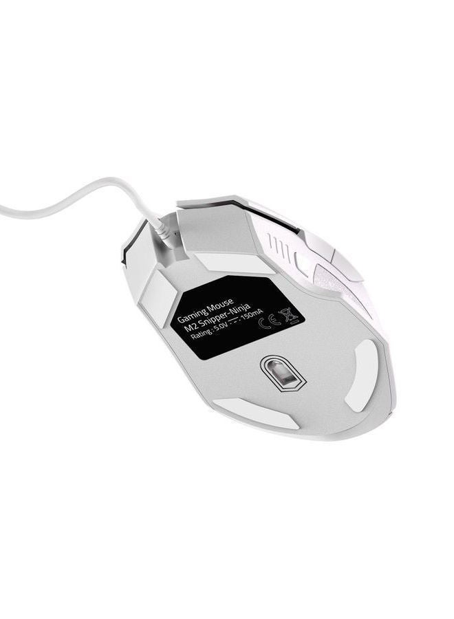 نيبمينينت ماوس ألعاب ESG M2 فلاش (ماوس بكثافة نقاط مطبوعة 6400 DPI، بمنفذ USB، وإضاءة RGB LED، و8 أزرار قابلة للتخصيص) لون أبيض - Image 5