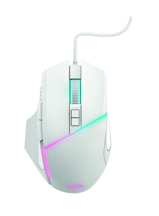 نيبمينينت ماوس ألعاب ESG M2 فلاش (ماوس بكثافة نقاط مطبوعة 6400 DPI، بمنفذ USB، وإضاءة RGB LED، و8 أزرار قابلة للتخصيص) لون أبيض - Image 3