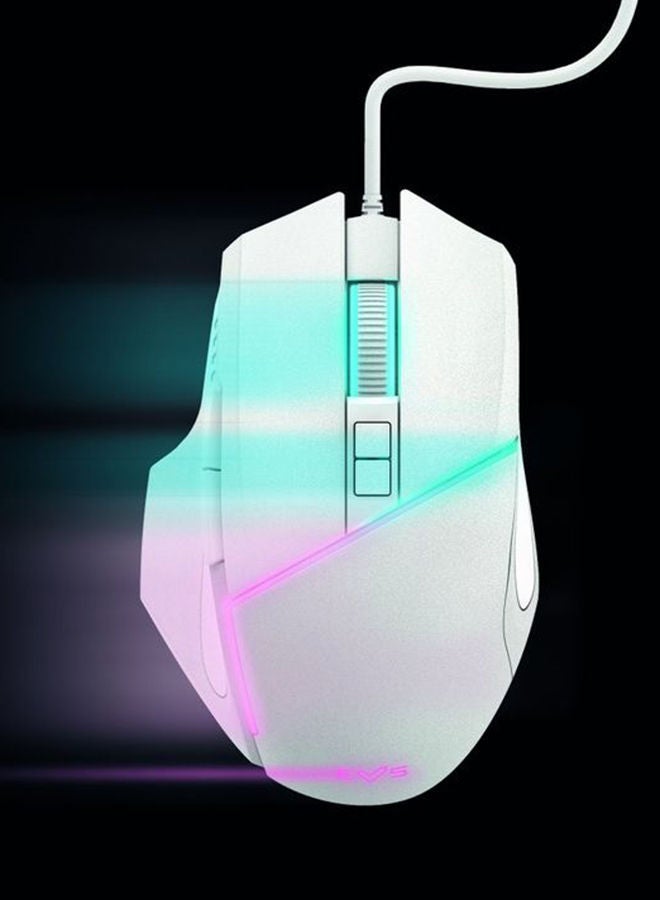 نيبمينينت ماوس ألعاب ESG M2 فلاش (ماوس بكثافة نقاط مطبوعة 6400 DPI، بمنفذ USB، وإضاءة RGB LED، و8 أزرار قابلة للتخصيص) لون أبيض - Image 4