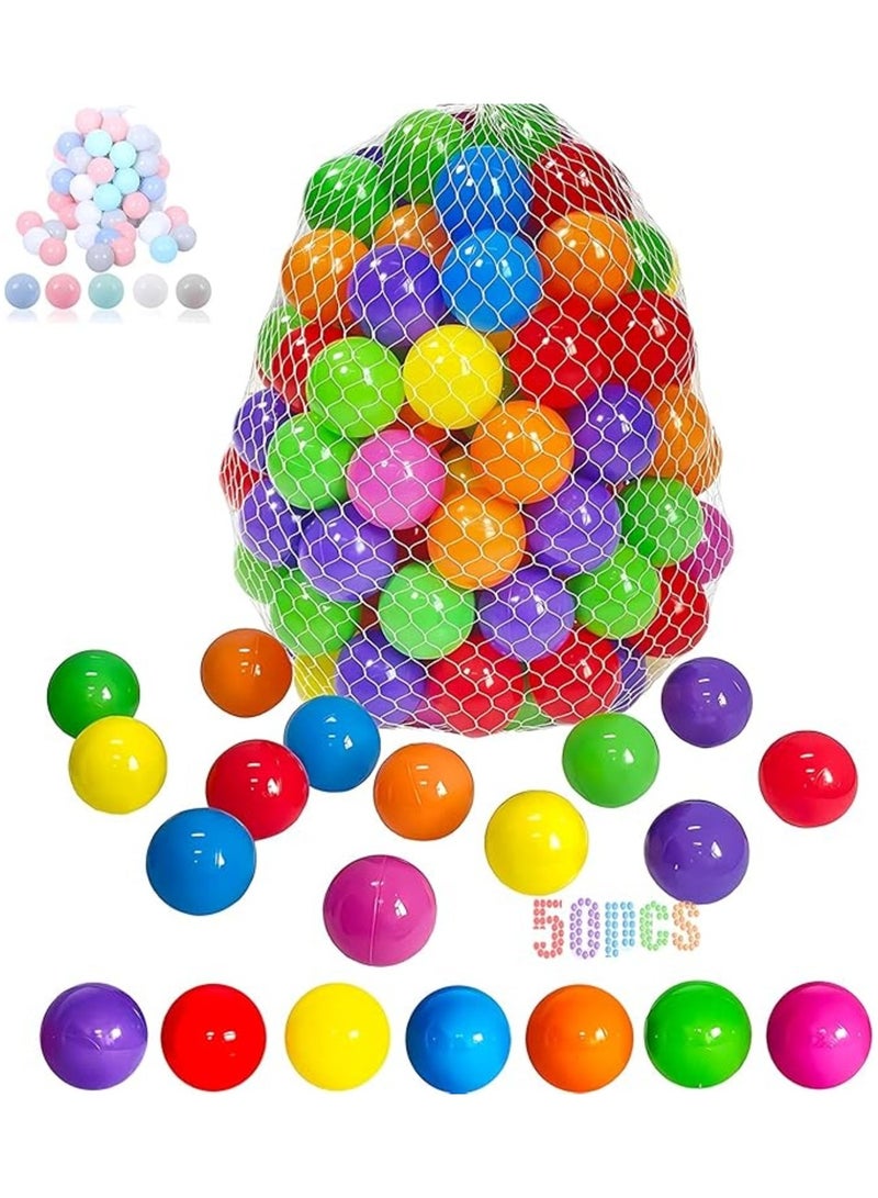 HASSM 50 Soft Plastic Balls, Plastic Toy Balls for Kids, Perfect Gift for Toddlers Birthday, Ball Pit Play Tent, Pool Water Toys, Party Decoration - Image 1