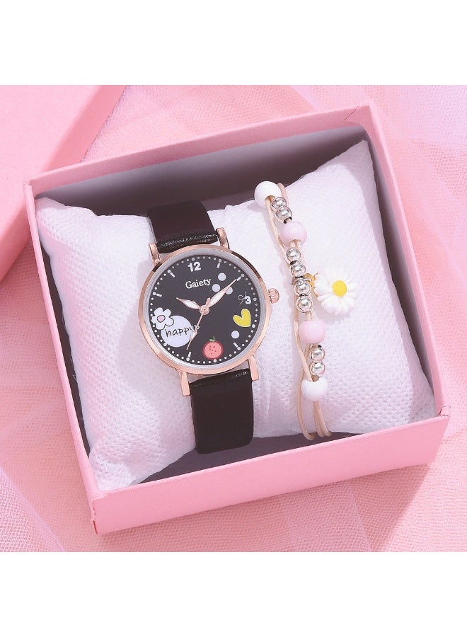 KUYING New Small Fresh Retro Decorative Watch Set 
