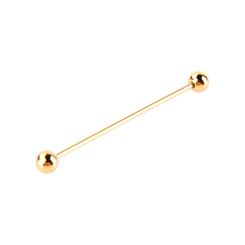 Gold Plated Barbell Lapel Pin Elegant Mens Shirt Collar Clip Decoration Unique Design - Image 5