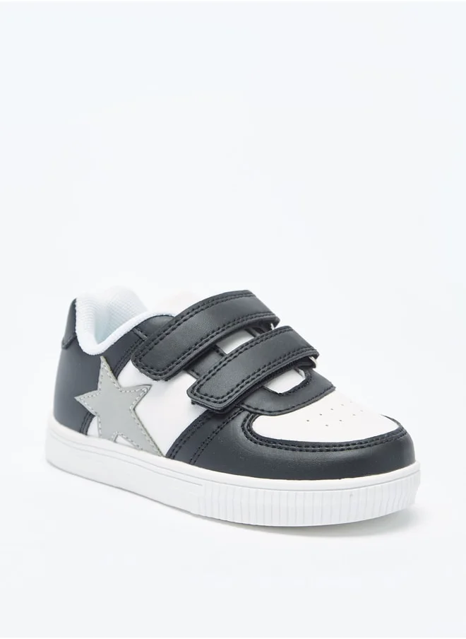 LBL by Shoexpress Boys Star Applique Sneakers with Hook and Loop Closure