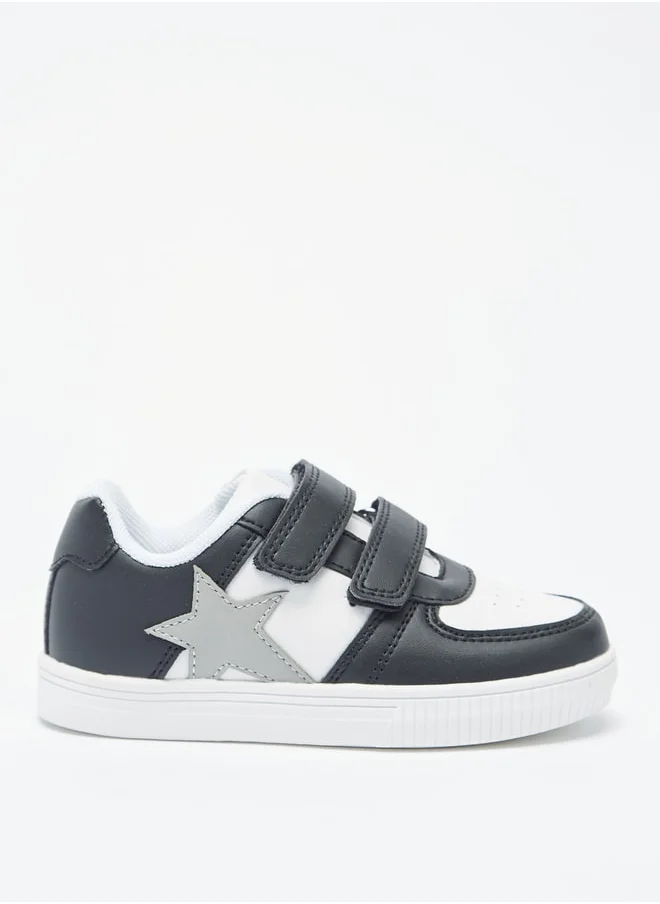 LBL by Shoexpress Boys Star Applique Sneakers with Hook and Loop Closure