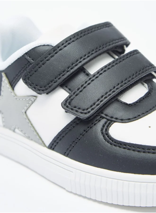 LBL by Shoexpress Boys Star Applique Sneakers with Hook and Loop Closure