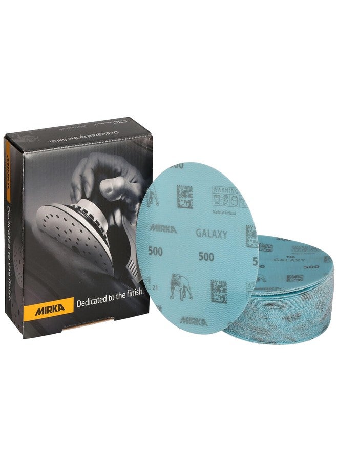 Mirka GalaxySandpaper 5 inch (125mm) - Grit 600, 50 Discs/Pack - Hook & Loop - Premium Abrasive for Epoxy Resin, Wood, Metal - Non-Clogging, Self-Sharpening Technology - Ideal for Power Sanders - Image 1