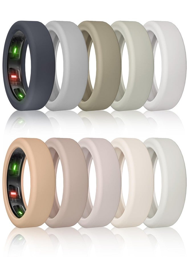 BandSmith Silicone Ring Cover Compatible with Oura Ring Protector, Elastic Case for Oura Ring Gen 4/3 Working Out - Patent Protected (Neutral Nest-10P, S for 678910) - Image 1
