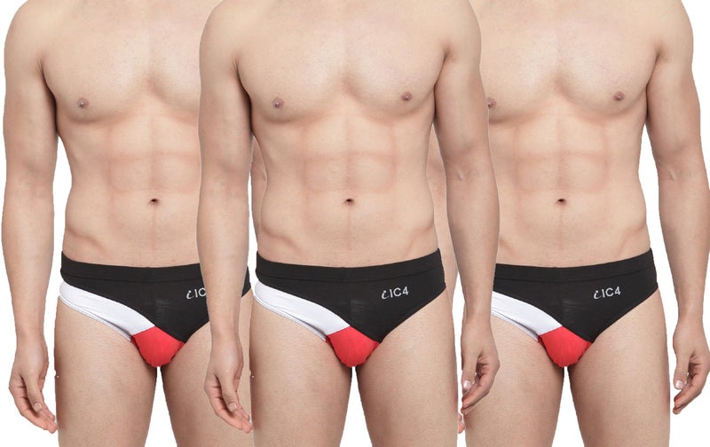 IC4 Store Men's Designer Briefs Combo Pack of 3 - Red and Black - Image 1