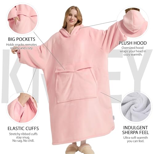 Krifey Big & Tall Wearable Blanket Hoodie with Cat Pocket, Extra Long Oversized Fleece Blanket for Adults, Cozy Birthday Gifts, Christmas Gifts - Image 5