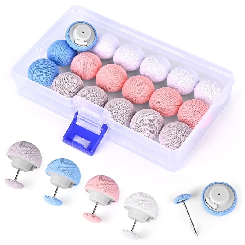 RITDVNI 20Pcs Duvet Pin Duvet Clips, Pins Fasteners, Duvet Cover Pins Comforter Clips, One Key to Open The Duvet Clips to Prevent Shifting, Suitable for Quilts, Cushions, Curtains(White+Blue+Pink+Gray) - Image 1