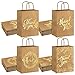 Whaline 16Pcs Thank You Party Bags Gold Foil Kraft Paper Gift Bags Brown Paper Bags with Handle Party Favor Bags for Wedding Birthday Baby Shower Party Favors 63 x 87 x 31inch 4 Styles - Image 1