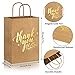 Whaline 16Pcs Thank You Party Bags Gold Foil Kraft Paper Gift Bags Brown Paper Bags with Handle Party Favor Bags for Wedding Birthday Baby Shower Party Favors 63 x 87 x 31inch 4 Styles - Image 4