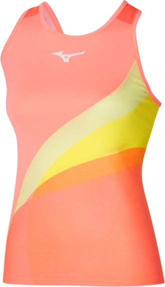 Mizuno Release Printed Tank Women Sleeveless T-Shirt Orange  - Image 1