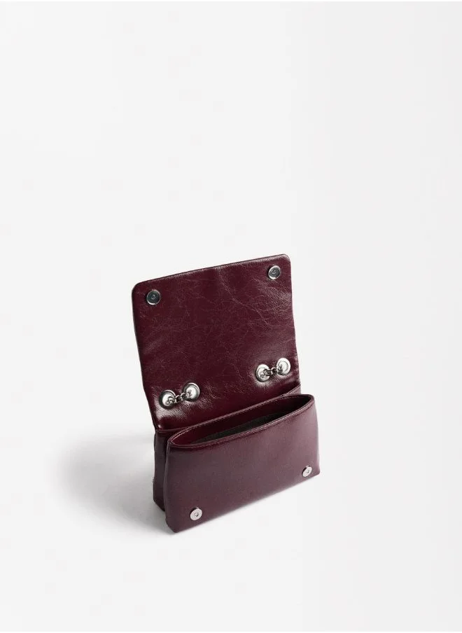 PARFOIS SHOULDER BAG WITH STUDS FLAP CLOSURE