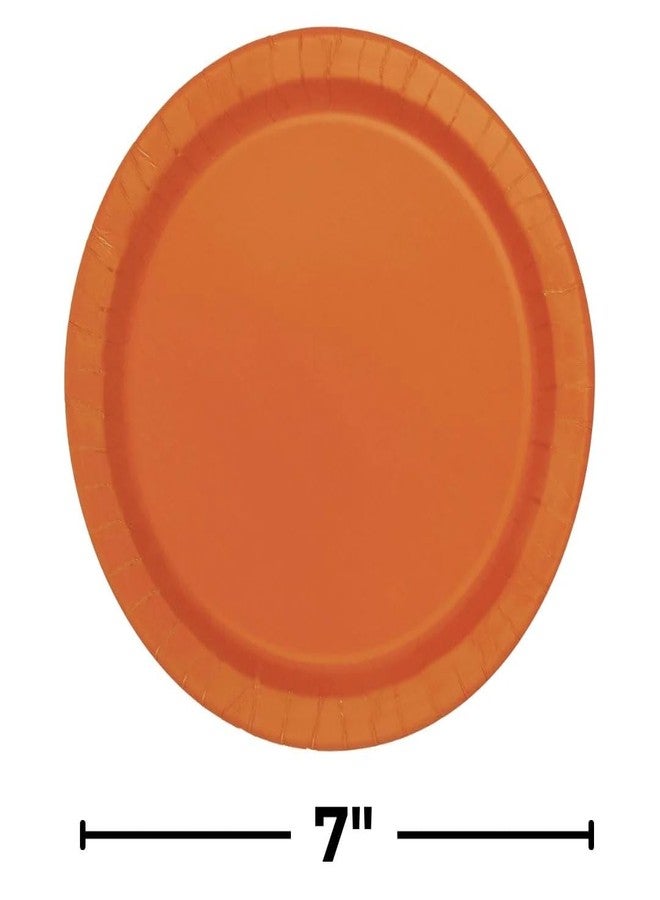 Unique Party Pumpkin Orange Solid Round Paper Dessert Plates (17cm) 20 Count - Vibrant Paper Plates for Parties and Events, Perfect for Appetizers, Snacks, and Desserts - Image 2