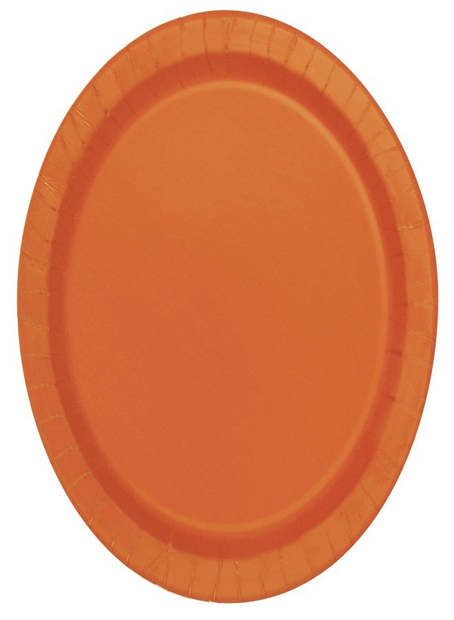Unique Party Pumpkin Orange Solid Round Paper Dessert Plates (17cm) 20 Count - Vibrant Paper Plates for Parties and Events, Perfect for Appetizers, Snacks, and Desserts - Image 1