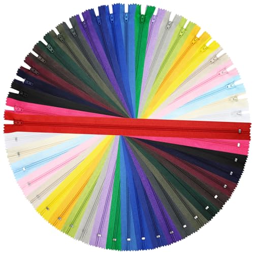 DOITEM Zippers for Sewing DOITEM 24 pcs 15cm6 Inch Multicolor Nylon Coil Zippers for Sewing and Crafts 24 Colors - Image 1