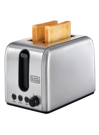Toaster, 2-Slice, Stainless Steel, Dual-Side Heating, 6 Browning Levels, Defrost, Reheat, Cancel Functions, Wide 36mm Slots, Removable Crumb Tray, Sleek Design, 1050 W ET244-B5 Silver - view 2