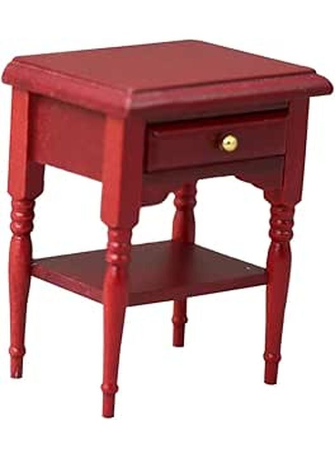 Miniature Wood Nightstand Dollhouse Bedside Table Decorative Furniture Accessory - Image 1