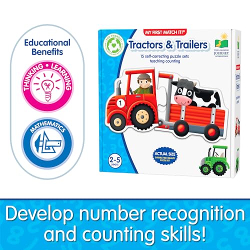 The Learning Journey Match It Tractors Trailers 15 Self Correcting Puzzle Sets Teaching Counting Preschool Learning Toys Award Winning Toys - Image 5