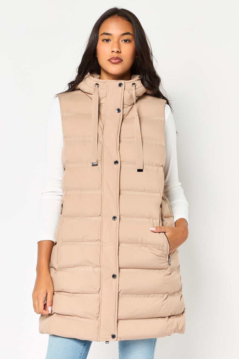 BCBGeneration Women Plain Puffer Jacket, Beige - Image 1