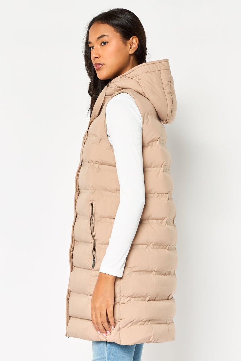 BCBGeneration Women Plain Puffer Jacket, Beige - Image 3