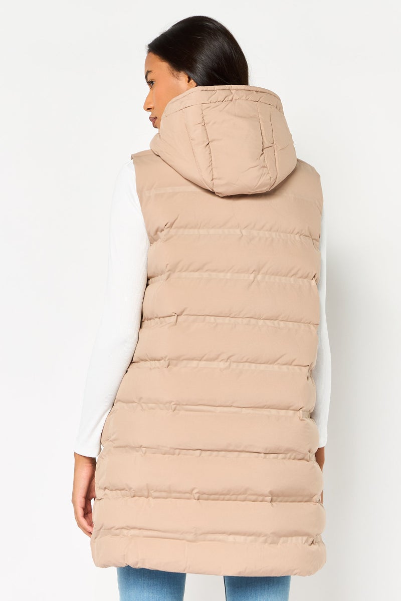 BCBGeneration Women Plain Puffer Jacket, Beige - Image 4