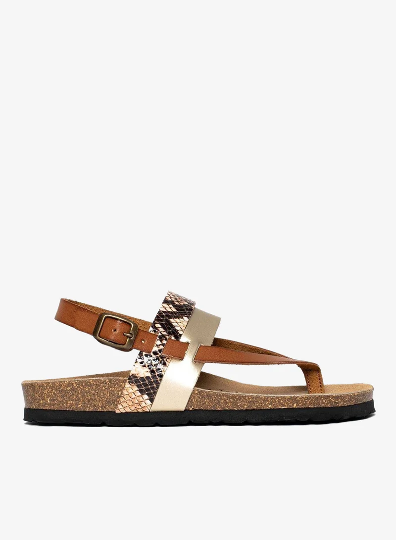 بيتون صندل فلات بملمس جلد حيواني