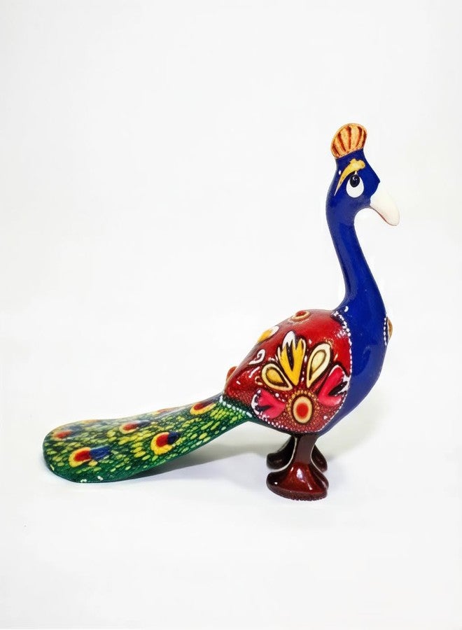 Profound Craft تمثال طاووس معدني مصنوع يدويًا من بروفاوند كرافت - (متوسط - متعدد الألوان) - Image 5