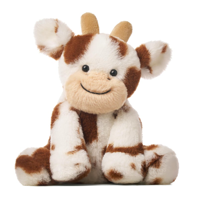 Hopearl Adorable Plush Cow Toy Floppy Dairy Cattle Soft Stuffed Animal Cute Birthday Gifts for Boys Girls Kids Toddlers Dark Brown 9 - Image 3