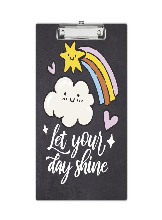 Vprint Quality Wooden Clipboard Writing Pad | Exam Board for Kids Students | Wood Exam Pad | Examination Writing Pad | Clip Board for Girls| Clip Board for Boys (Lets Your Day Shine) - Image 1