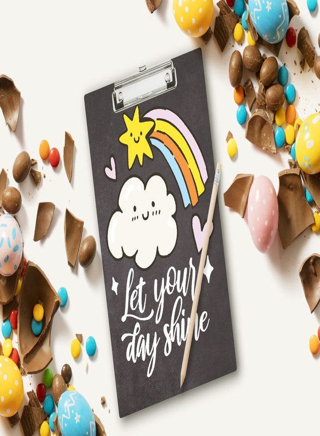 Vprint Quality Wooden Clipboard Writing Pad | Exam Board for Kids Students | Wood Exam Pad | Examination Writing Pad | Clip Board for Girls| Clip Board for Boys (Lets Your Day Shine) - Image 2