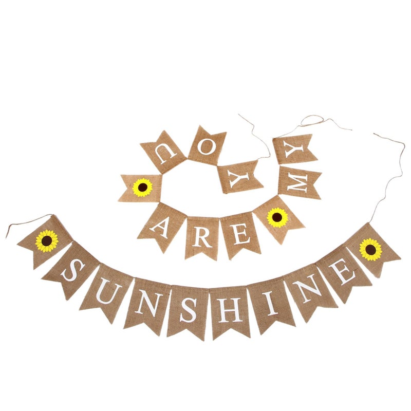Sunflower Burlap Garland Banner for Birthday Party and Baby Shower Decorations - Image 2