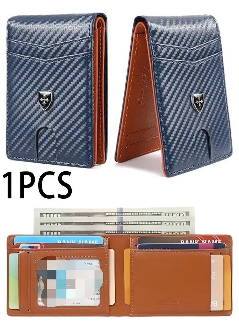 baellerry Mens Wallet Leather Credit Card Holder Slim Bifold RFID Blocking Front Pockets Minimalist Wallets for Men with ID Window - Image 1