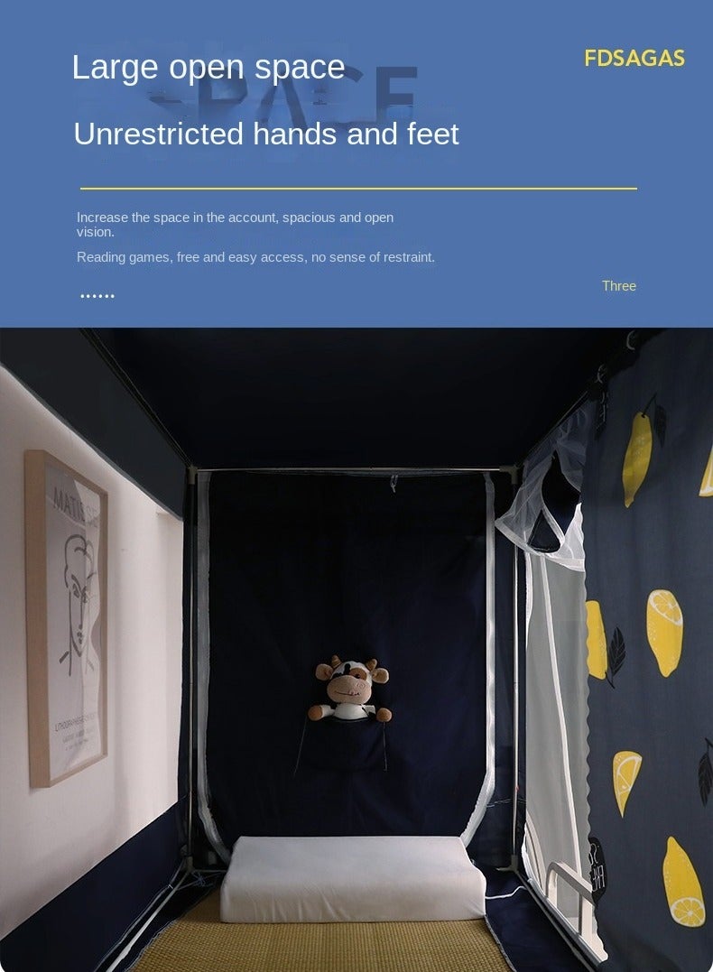 Y&D Blackout Upper Berth Bunk Bed Curtains Dormitory Room Lightproof Decorative Roommate Privacy Cover Canopy Photo Background Decor Backdrop Blackout Curtain 6 Panels with a Top - Image 5